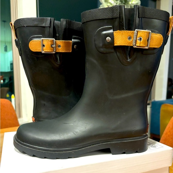 Chooka Storm Mid Rain Boot II Womens 7 II Matte Black - Picture 1 of 6